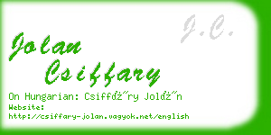 jolan csiffary business card
